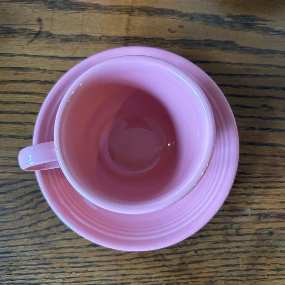 Fiestaware Ceramic Cup and Saucer Sets (like new condition) yellow coral